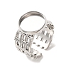 Woven Bezel 304 Stainless Steel Cuff Ring Components SA-CBAD8FA-01P-03-1