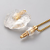 Natural Quartz Crystal Openable Perfume Bottle Pendant Necklaces NJEW-H216-04G-3