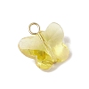 7Pcs Glass Butterfly Pendants PALLOY-JF03138-02-4