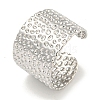 Non-Tarnish 304 Stainless Steel Textured Open Cuff Ring RJEW-A043-10P-1