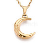304 Stainless Steel Pendant Necklaces NJEW-T018-41G-4