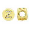 Brass Micro Pave Clear Cubic Zirconia Beads KK-T030-LA843-ZX3-2