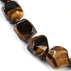 Natural Tiger Eye Nuggets Beaded Necklaces for Women Men NJEW-K388-01J-2