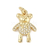 Rack Plating Brass Micro Pave Cubic Zirconia Pendants KK-H059-17G-1