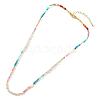 Bohemian Style Faceted Round Natural Mixed Stone Beaded Collar Necklaces UC9178-5