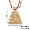 Brass Full Clear Cubic Zirconia Dollar Sign Trapezoid Pendant Box Chain Necklaces IF1636-2-2