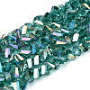 Electroplate Transparent Glass Beads Strands GLAA-N021-4mm-05-1