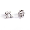 Non-Tarnish Cherry 304 Stainless Steel Ear Studs X-EJEW-F0075-106P-1