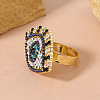 Fashion Colorful Evil Eye Alloy Cubic Zirconia Ring Simple Cute Hand Jewelry QY4445-5