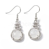 Natural Quartz Crystal Gourd Dangle Earrings with Crystal Rhinestone EJEW-A092-04P-22-1