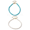 2Pcs Synthetic Turquoise Beaded Bracelets BJEW-JB11417-2