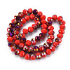 Electroplate Opaque Glass Beads Strands EGLA-A034-P8mm-F20-2