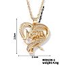 Simple and Elegant Brass Pave Clear Cubic Zircon Mom Heart Pendant Necklaces for Mother's Day TM6595-1-1