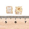 Brass Clear Cubic Zirconia Beads KK-B186-21B-G-3