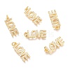 Brass Micro Pave Clear Cubic Zirconia Pendants ZIRC-O036-50G-1