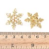 Snowflake Brass Micro Pave Cubic Zirconia Stud Earrings EJEW-G452-03G-5