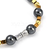 Synthetic Non-magnetic Hematite Beaded Stretch Bracelets for Women Men BJEW-F480-02A-3