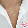 Anti-Tarnish Rhodium Plated 925 Sterling Silver Cable Chains Pendant Necklaces for Women YS3386-1-2