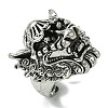 Dragon Alloy Open Cuff Rings for Men RJEW-K275-38B-AS-1