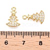 Christmas Theme Brass Micro Pave Clear Cubic Zirconia Charms KK-T073-13G-3