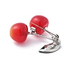 Cherry Alloy Red Enamel Pin Fruit Brooches JEWB-C037-14P-3