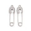 Brass Micro Pave Clear Cubic Zirconia Pendants KK-E068-VC469-2