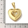 Heart Rack Plating Brass Micro Pave Clear Cubic Zirconia Pendant KK-U019-18G-02-3