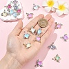 20Pcs 2 Colors UV Plating Alloy Mixed Color Glass Rhinestone Pendants FIND-YW0011-17-3