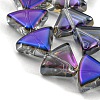 Half Rainbow Plated Electroplate Transparent Glass Beads Strands EGLA-G037-08A-HR02-3