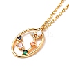 Colorful Cubic Zirconia Constellation Pendant Necklace NJEW-H166-01C-2