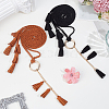 2Pcs 2 Colors Bohemian Imitation Leather Tassel with Alloy Ring Waist Chain Belts for Women AJEW-CL0005-22B-4