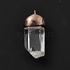 Natural Quartz Crystal Pointed Pendants KK-F836-04R-3