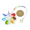 Flower Faceted Glass Pendant Decoration HJEW-TA00040-01-2