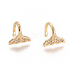 Golden Plated Brass Micro Pave Cubic Zirconia Cuff Earrings EJEW-L244-40G-1