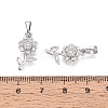 Brass Micro Pave Clear Cubic Zirconia Pendants KK-Q073-02P-3