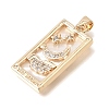 Brass Micro Pave Clear Cubic Zirconia Pendants CU-CBAE7DF-08G-3