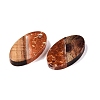 Transparent Resin and Walnut Wood Pendants RESI-T057-03C-2