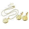 304 Stainless Steel Rhinestone Pendant Necklaces & Hoop Earring Set for Women SJEW-C007-04A-G-4