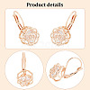 ANATTASOUL 2 Pairs 2 Colors Clear Cubic Zirconia Rose Flower Leverback Earrings EJEW-AN0002-85-3