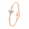 Crystal Rhinestone Ginkgo Leaf Bangle BJEW-N017-010RG-3