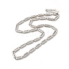 Clear Cubic Zirconia Column Link Chain Necklace NJEW-E074-04P-2