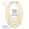 ABS Plastic Imitation Pearl Round Beaded Multilayer Necklaces & Dangle Earrings Sets WGC2095-02-5