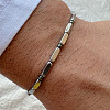 Synthetic Non-magnetic Hematite Beads Stretch Bracelets for Men RH6597-3