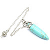 Synthetic Turquoise Bullet Dowsing Pendulum Big Pendants PW-WG2823D-03-1