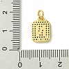 Rack Plating Brass Micro Pave Clear Cubic Zirconia Charms KK-G501-01N-G-3