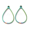 304 Stainless Steel Open Back Bezel Teardrop Pendants STAS-Z040-11B-RC-1