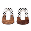 Printed Opaque Resin & Walnut Wood Pendants RESI-TAC0017-64-2