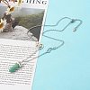 Bullet Faceted Natural Green Aventurine Pendant Necklace NJEW-JN03601-05-3