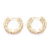 Brass Micro Clear Pave Cubic Zirconia Huggie Hoop Earrings EJEW-F264-24-3