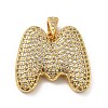 Brass Micro Pave Cubic Zirconia Pendants KK-E061-03G-13-1